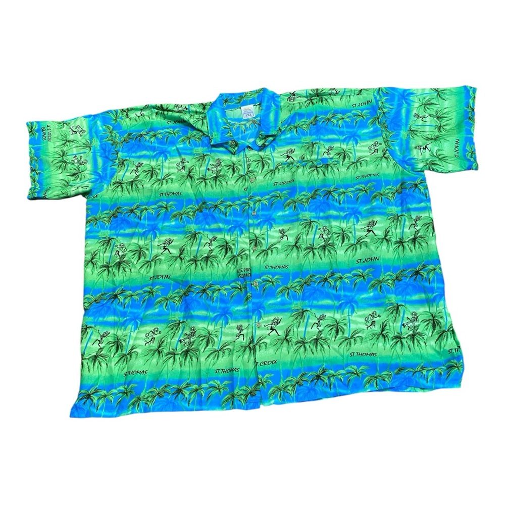 Tropical Green and Blue Men's Shirt